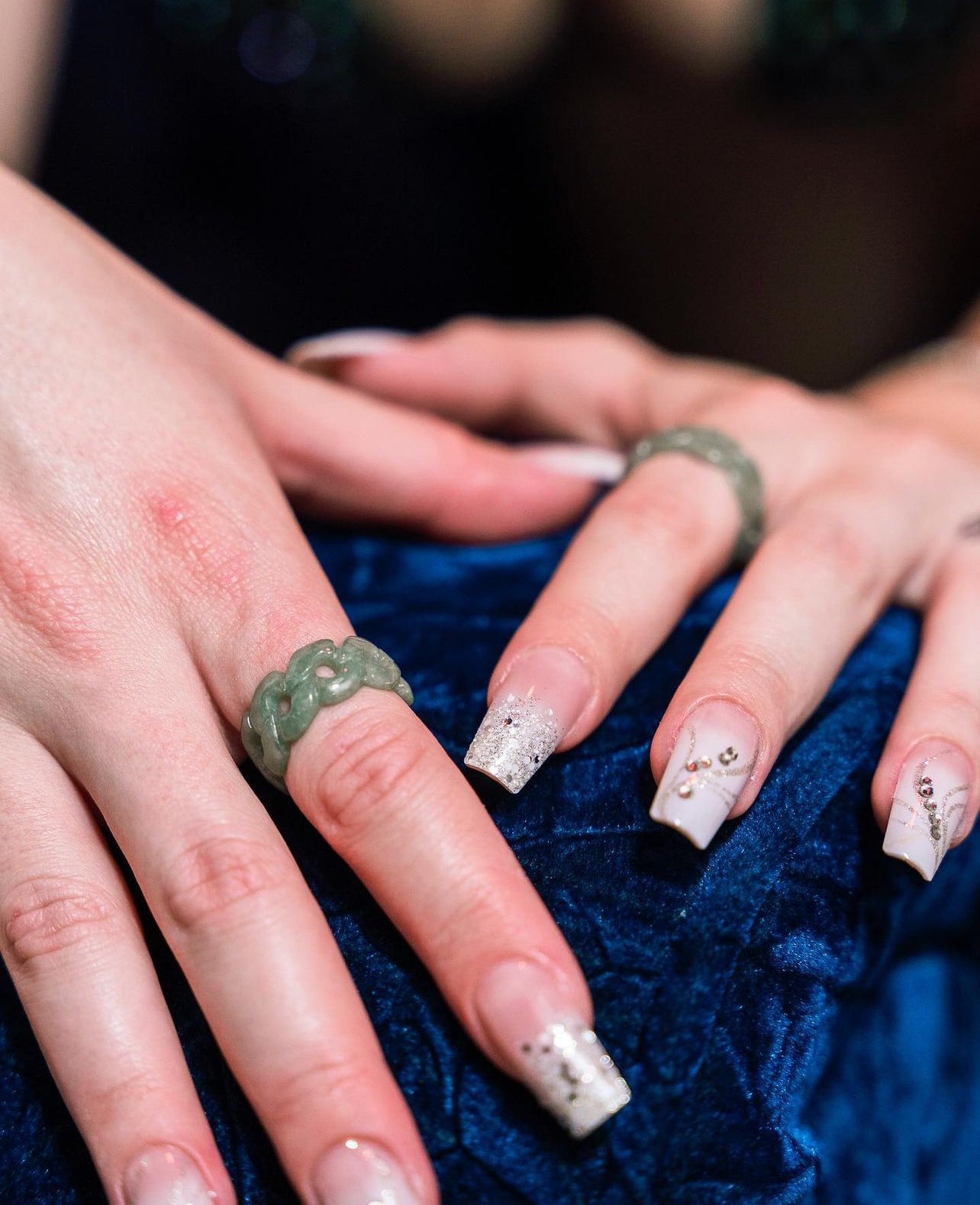 Cuban Link Jade Ring