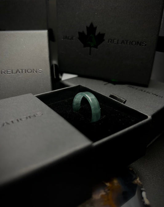 * Blue Water Flat Band Jade Ring