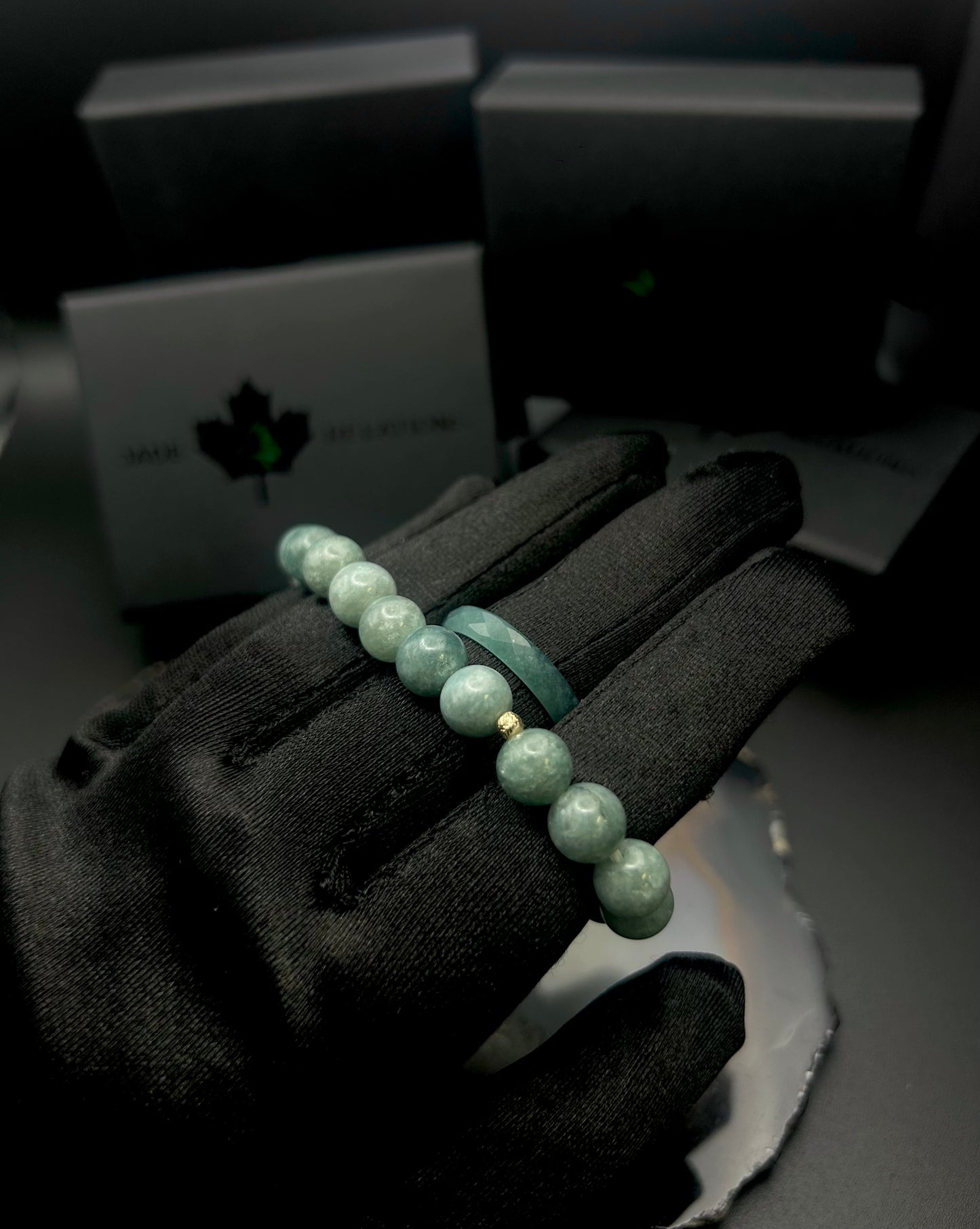 * Blue Water Jade + 14K Solid Gold + Ring Combo ($50 Savings)