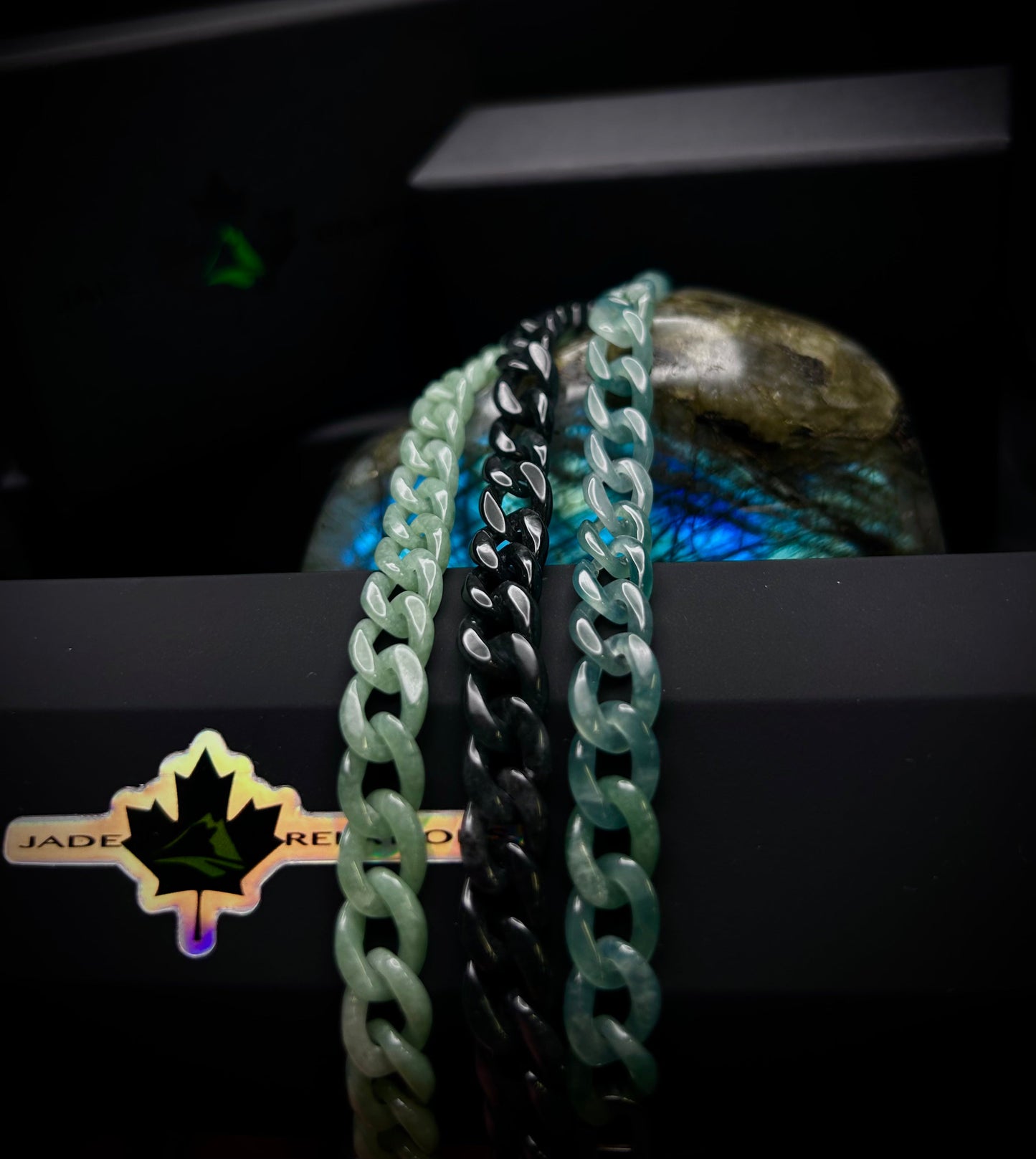 CUBAN BRACELET blue water *Silver Clasp*