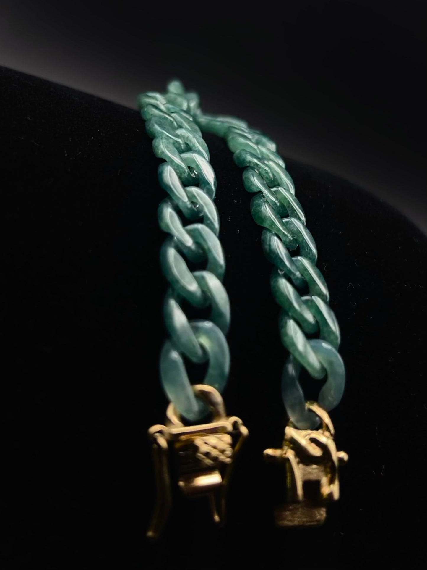 CUBAN BRACELET blue water *Gold Clasp*