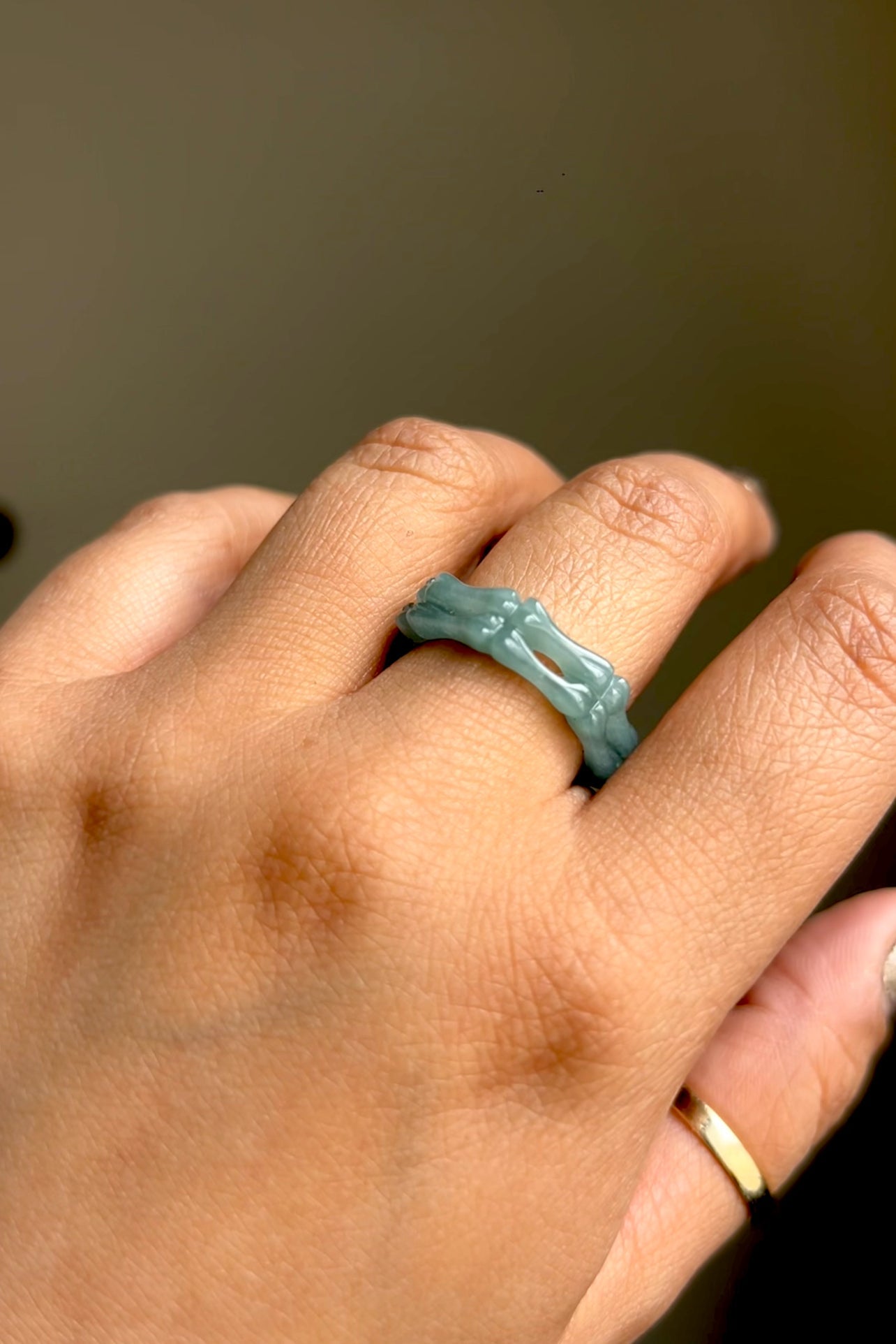 "Bones" Jade Ring